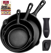 Poêle à griller en fonte OVERMONT avec poignée Casseroles et poêles Naty Shop Round Set de 3 pièces