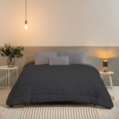 Bleu Câlin Couette imprimée 1 personne Hermance, polyester, bleu/gris, 140 X 200 Cm Couettes et couettes Naty Shop Gris 140X200 Cm