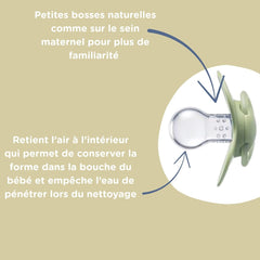 Nuby – Lot de 5 Sucettes et Sucettes Orthodontiques en Silicone Souple | 3 modèles pour le jour et la nuit | 2 modèles qui brillent dans le noir | Sans BPA | Forme semblable à un sein | Pour 18-36 mois