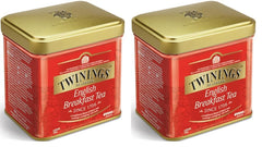 Twinings English Breakfast Tea Thé noir en vrac dans une boîte à thé Thé noir fort issu de feuilles de thé de haute qualité cueillies dans les meilleures plantations de thé du Sri Lanka et de l'Inde G, neutre, 100 grammes