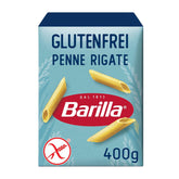 Pâtes Penne Rigate Barilla sans gluten, à base de riz et de maïs – 1 paquet (1 x 400g)
