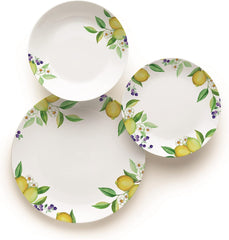 Excelsa Lemon service de table, 18 pièces, porcelaine, blanc/citron