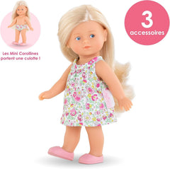 Les Trendies Corolline Rosy Miniwelt Set, Vollvinylpuppe mit langem Haar, Bürste, extra Outfit in Geschenkbox, 4 Teile, Vanilleduft, 20cm, ab 3 Jahren