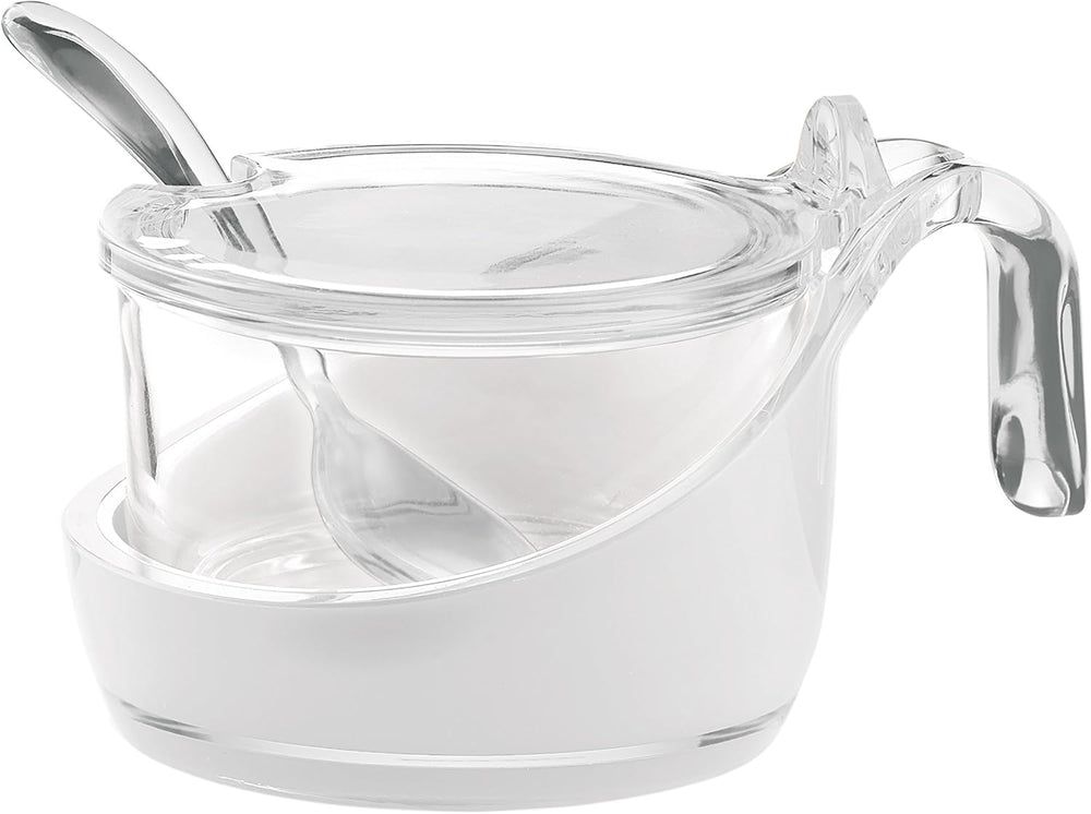 Guzzini - Glam/Vintage, Boîte à fromages, Pots de confiture, Shaker avec cuillère - Transparent, 13,8 x 10 x h8 cm - 24890000