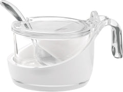 Guzzini - Glam/Vintage, Boîte à fromages, Pots de confiture, Shaker avec cuillère - Transparent, 13,8 x 10 x h8 cm - 24890000