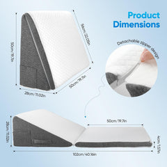 Oreiller en plumes pour lit et canapé, L50xL50xH26 Oreiller de lecture double avec housse lavable, mousse à mémoire de forme, pour ronfler et pour plus de confort au niveau du cou et du dos