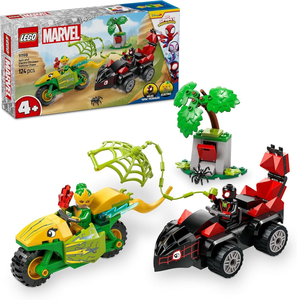 LEGO Marvel Action Fun avec Spin et Electro dans leurs Dino Speedsters, voiture de super-héros à construire pour garçons et filles à partir de 4 ans, ensemble de héros avec petite voiture, Spidey et ses super amis 11198 Jeux de construction Beuche den LEGO-Store Default title