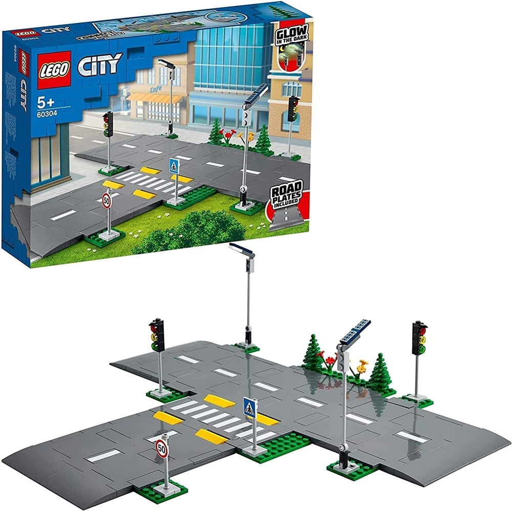 Ensemble de construction LEGO City Road Intersection avec feux de circulation avec briques qui brillent dans le noir 60304 Besuche den LEGO-Store Single