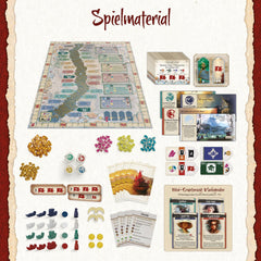 Kosmos 685447 On the Golden River, un jeu de stratégie pour connaisseurs avec profondeur tactique et planification préalable, pour 2 à 4 joueurs âgés de 12 ans et plus, plateau de jeu en relief doré, mécanisme de dés intelligent