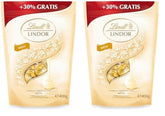 Boules de chocolat blanc Lindor | 400g Env. 30 boules de chocolat blanc fourrées fondantes | Cadeau de chocolat | Cadeau chocolat (pack de 2)
