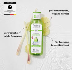 Lavera, Gel douche rafraîchissant au citron vert bio, 250 ml Douche et bain Naty Shop