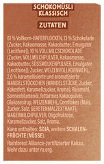 Dr. Oetker Vitalis Chocolate Muesli Classic: Musli pentru micul dejun cu lapte și ciocolată neagră, pachet de 7 (7 x 600g)