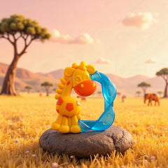 Playgro Jerry Giraffe Anneau de dentition - Anneau de dentition pour bébé - Anneau de dentition en silicone - Anneau de dentition en silicone - Aide à la dentition - Silicone - Anneau de dentition pour bébé - Coloré
