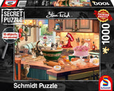 Schmidt Spiele 59919 Puzzle secret, La masa de bucatarie, 1.000 piese, Colorat, Mare Puzzle Naty Shop Titlu implicit