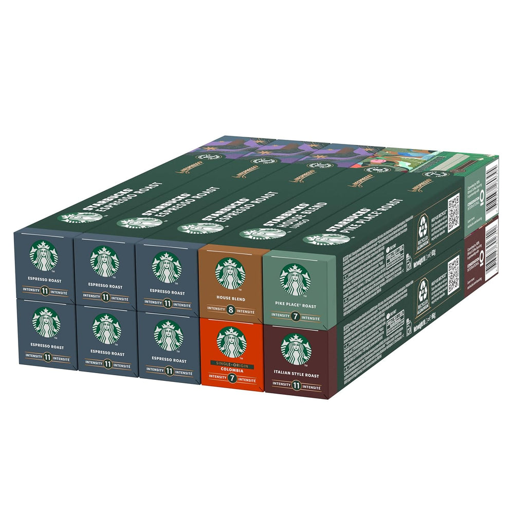 STARBUCKS Coffee Shop Classics – Pack de torréfaction expresso STARBUCKS de Nespresso, capsules de café 10 x 10 (100 capsules) – Exclusivité Amazon