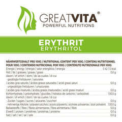 Greatvita Érythritol 1000 G | Süßungsmittel & Zucker-Alternative sans calories | Sans gluten, sans gluten et sans gluten | Idéal pour les desserts, les desserts et les édulcorants Naty Shop