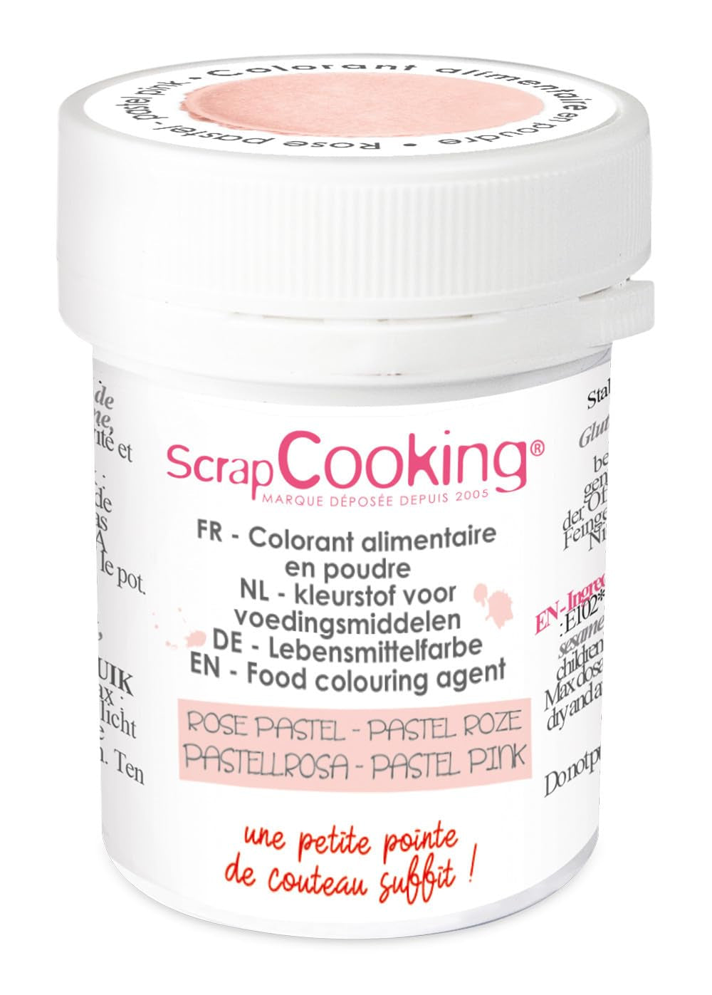 Scrapcooking - Colorant artificiel en poudre rose pastel 5 g