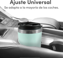 EHC113M# Espressor cu filtru pentru o singură servire, compact, personal, cu cană termică de călătorie din oțel inoxidabil în interior, pentru cafea măcinată, filtru reutilizabil, verde mentă, 400 ml