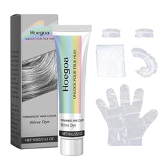 Teinture capillaire 2 en 1 gris argenté Teinture capillaire naturelle à base de plantes gris argenté pour tous les types de cheveux adaptée aux outils jetables (100 g) Naty Shop Hair Dye Default Title
