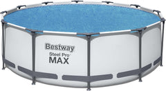 Prelată solară pentru piscină Bestway Flowclear, Ø 356 cm, pentru piscine rotunde supraterane de 366 cm și 396 cm, albastră, 58242