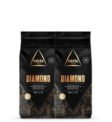 Delta Cafés - Café en Bois Diamant - 2 Packungen à 1 kg - Intensité 8 - Mélange de café en bois et de Robusta Arabica - Sehraromaticisch mit Noten von gerösteten Nüssen
