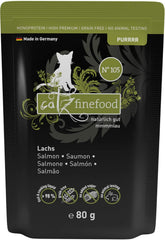 Nourriture humide pour chats Catz Finefood Purrrr avec monoprotéine et saumon no. 105, pour chats à digestion sensible, 16 x 80 g