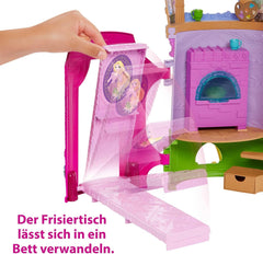 Disney Princess HMV99 - Poupée mobile Raiponce et tour de jeu amusante tout autour, 6 aires de jeux et 15 accessoires, inspirée du film Disney, jouets pour poupées de 3 ans Naty Shop Dolls