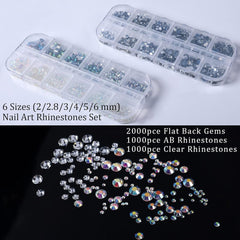 ANGNYA 4000 Stück Strasssteine Nägel Nail Art Strasssteine Dekorationen Nagelsteine Für Nail Art Zubehör Und Klare Kristall Strasssteine Handwerk Mit Pick up Pinzette Und Strass Picker Dotting Pen…