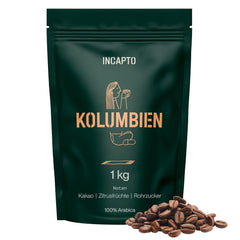 Incapto Spezialitäten-Kaffeebohnen | Colombien d’origine unique | Expresso 100% Arabica | Café de spécialité 84 Points SCA | Geröstete Bohnenkaffee traditionnelle | Plantage Huila, Cadefihuila, 1kg