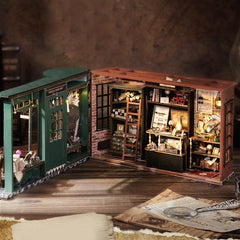 Magic Shop Maison de poupée avec housse anti-poussière, kit de meubles miniatures à monter soi-même, échelle 1:24, cadeau créatif pour enfants et adolescents, cadeau d'anniversaire