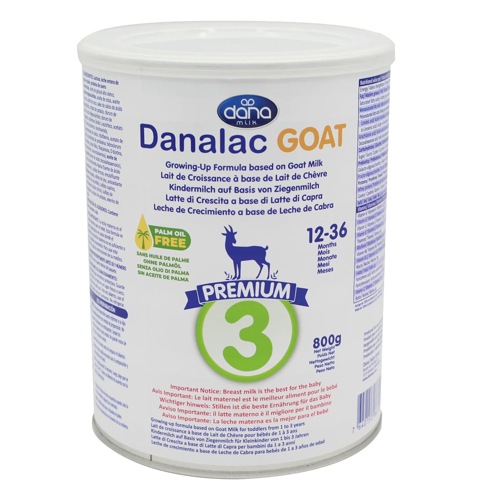 Danalac (Pachet de 1) Formulă avansată de lapte de capră pentru creștere 800g Lapte praf pentru bebeluși Etapa 3 pentru copii mici și bebeluși cu vârsta cuprinsă între 1 și 3 ani