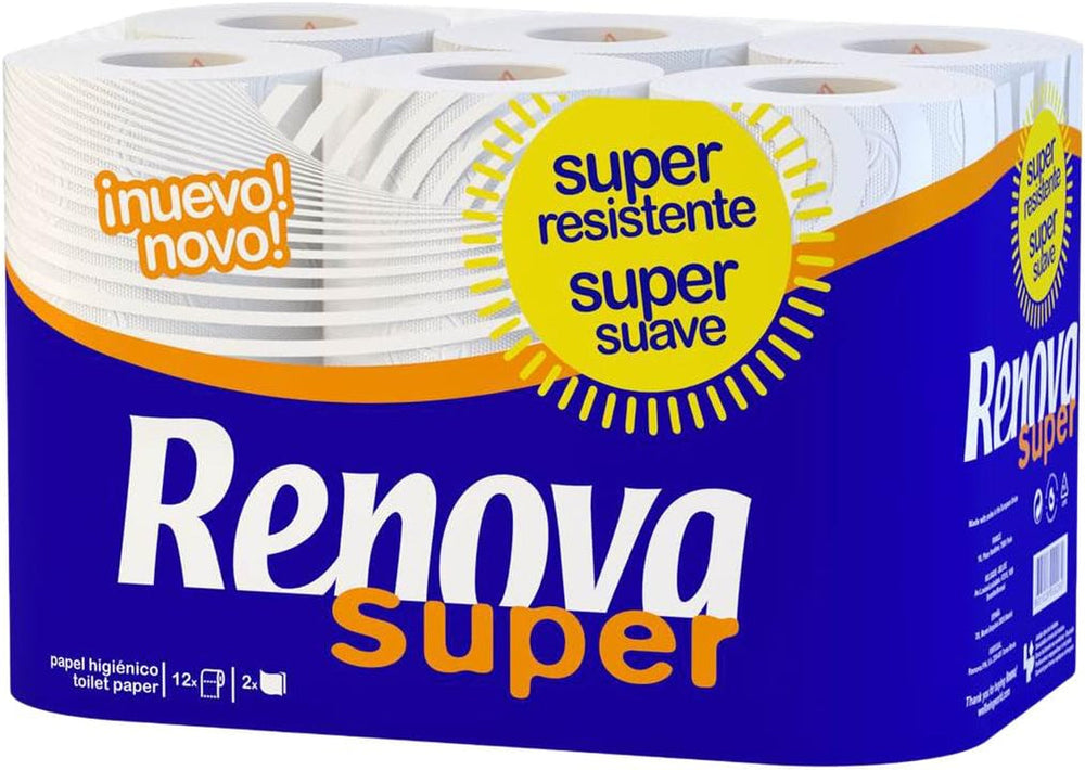 Papier toilette Renova Super Blanc - 12 rouleaux