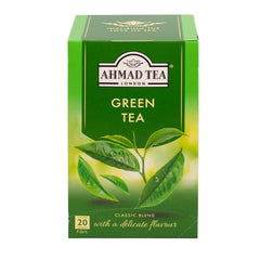 Ahmad Tea - Thé vert - Sachets de thé scellés emballés individuellement contenant 2 g de thé par portion - 20 sachets de thé avec ruban adhésif