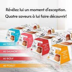 Recommandations, mousseline de saumon, sauce, portions repas pour chat adulte, 4 x 57 g