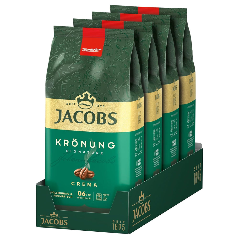 Jacobs Krönung Cream, café en grains entiers, paquet de 4 (4 x 1000 g)