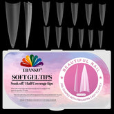 EBANKU 500 pcs Artificiel Faux Ongles Conseils Mat Doux Gel Clair Conseils Artificiels Ongles Conseils pour Extensions d'Ongles Faux Ongles Ensemble 12 Tailles-A