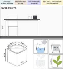 LECHUZA CUBE Couleur 16 gris ardoise 13584
