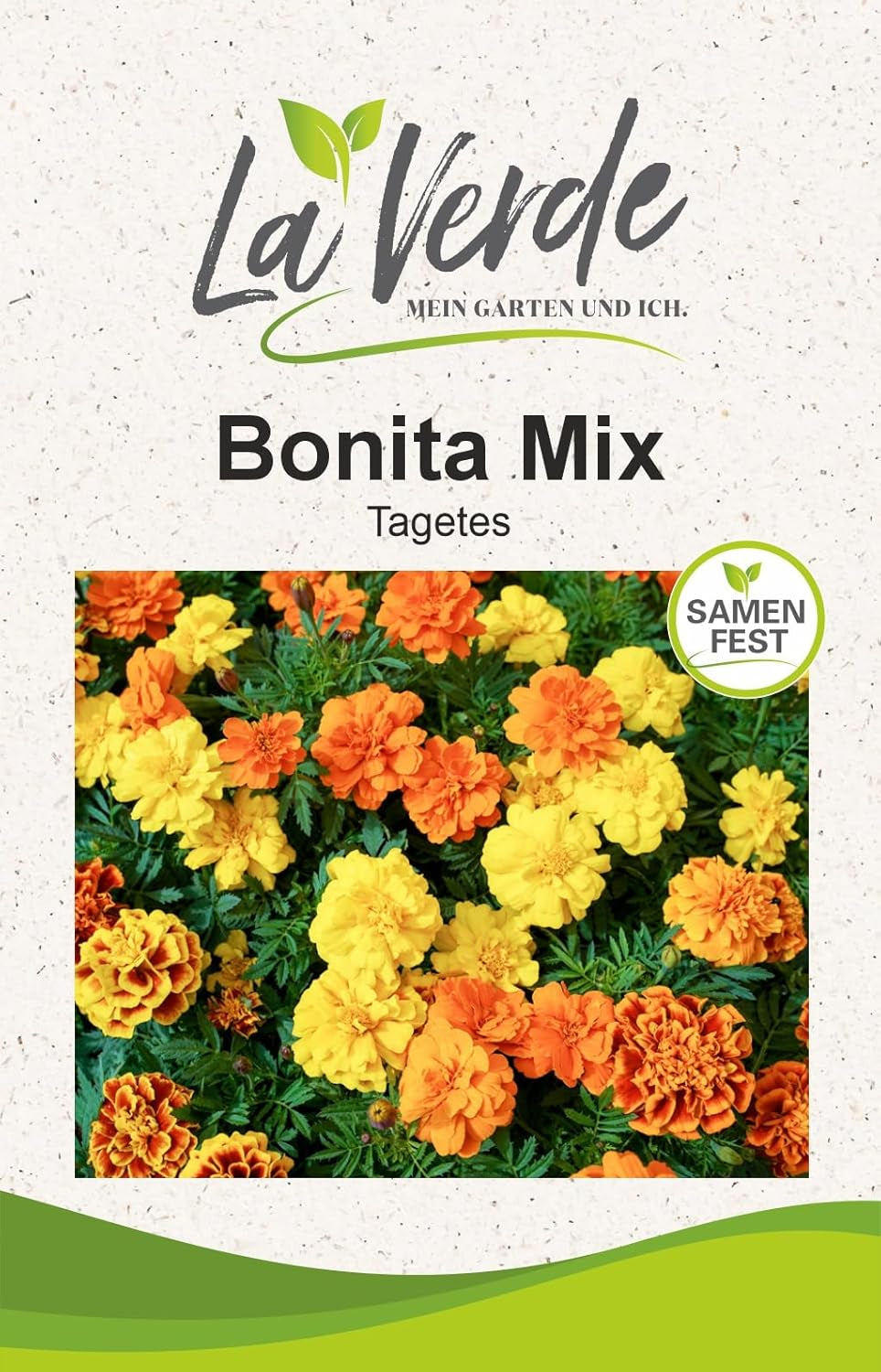 La Verde GRĂDINA MEA ȘI EU. Tagetes Bonita Mix semințe de flori pentru aprox. 100 de plante, gălbenele cu înflorire lungă, flori duble, semințe non-OMG