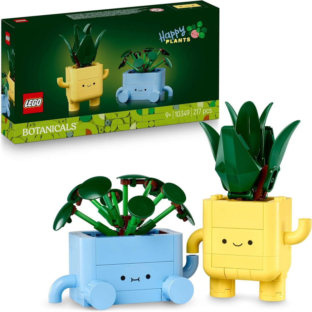 LEGO Botanicals Fröhliche Pflanzen - Spielzeug für Kinder mit 2 Kunstpflanzen, 2 bunten Blumentöpfen & austauschbaren Cartoon-Gesichtern - Geschenkidee für Mädchen ab 9 Jahren - 10349