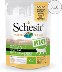 Cat Bio Monoprotein Chicken, hrană umedă pentru pisici, 16 pliculețe x 85 g