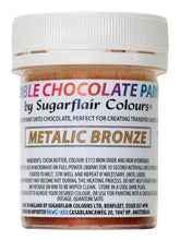 Colorant alimentaire Sugarflair Chocolate Colorant alimentaire pour chocolat, bronze métallisé - Beurre de cacao bio coloré, colorant chocolat pour colorer chocolat, pralines - 35 g
