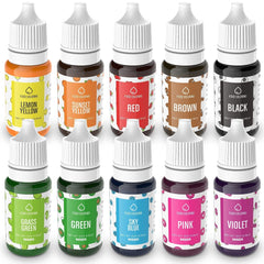Lot de 10 colorants alimentaires liquides, 10 x 10 ml Naty Shop Default Title