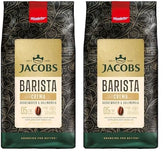 Boabe de cafea Jacobs Barista Crema 1kg – Echilibrate, note citrice, nuci, boabe Arabica și Robusta, intensitate 5/10, ideale pentru Caffè Crema (pachet de 2)