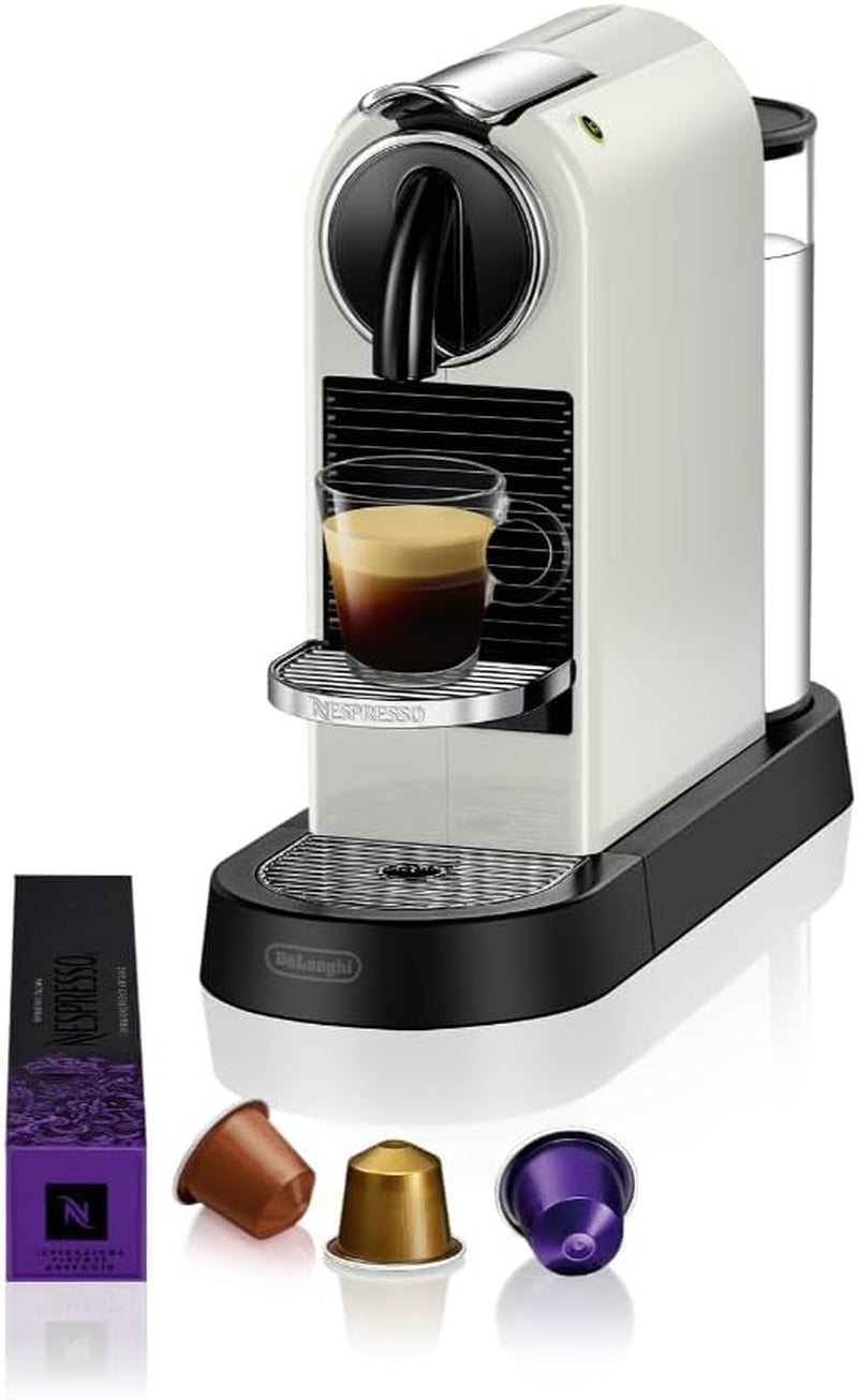 Nespresso EN167.W Machine à expresso à capsules Citiz, pompe haute pression et contrôle idéal de la température, sans Aeroccino (mousseur à lait), fonction économie d'énergie, 1260 W, blanc crème, 37,4 x 11,9 x 25,5 cm