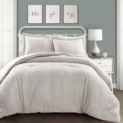 Lush Decor Farmhouse courtepointe à rayures, Full/Queen, gris Couettes et quilts Naty Shop