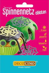 DECOCINO Halloween Toile d'araignée 3D Gaufres comestibles 12 pièces Sprinkles Naty Shop Toiles d'araignées