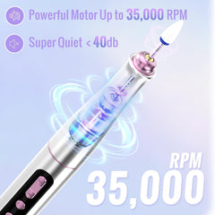 Denabuty Fraises à ongles, 13 en 1 Fraise pour gel 35000 tr/min, Perceuse à ongles électrique professionnelle, Kit de manucure et de pédicure électrique pour gel semi-permanent, Acrylique DN-2402