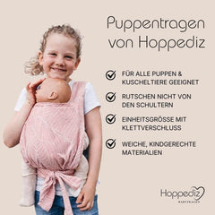 Support de poupée Hoppediz, jouet pour enfants pour poupées et peluches, design Malmö rose clair