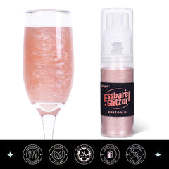 Paillettes comestibles – 10 g, paillettes pour boisson or rose, poudre de paillettes comestibles, poudre de colorant alimentaire, poudre d'or, poudre de paillettes métalliques, spray de paillettes pour cocktails, chocolat, gâteaux, fondant.