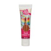 Colorant alimentaire Funcakes, gel marron : Colorant alimentaire très concentré pour pâte, crème, fondant et pâte d'amande. Dosage facile. Une seule goutte pour créer des couleurs vibrantes. Halal. 30g.